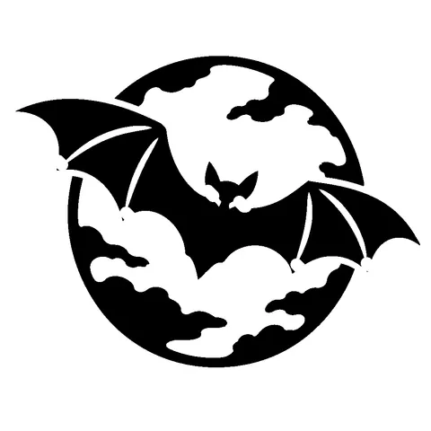 Bat and Full Moon pumpkin stencil, free printable bat carving template