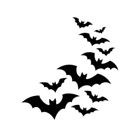 Bat Swarm pumpkin stencil, free printable bat carving template