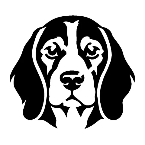 Beagle pumpkin stencil, free printable dog carving template