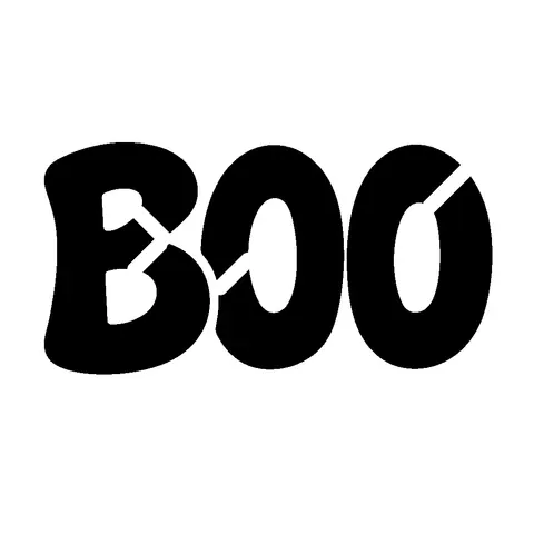 Boo pumpkin stencil, free printable words and letters carving template