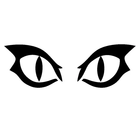 Glowing Cat Eyes pumpkin stencil, free printable cat carving template