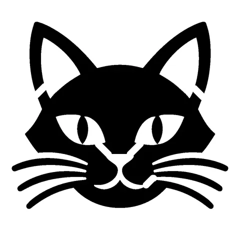 Cat Face pumpkin stencil, free printable cat carving template