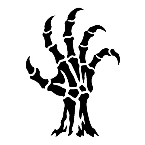Creepy Hand pumpkin stencil, free printable scary carving template