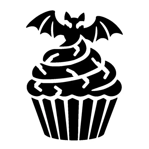 Spooky Cupcake pumpkin stencil, free printable cute carving template