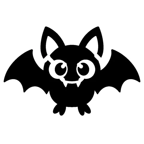 Cute Bat pumpkin stencil, free printable bat carving template