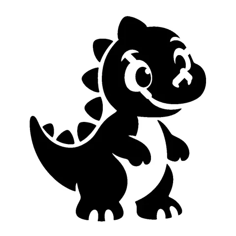 Cute Dinosaur pumpkin stencil, free printable dinosaur carving template
