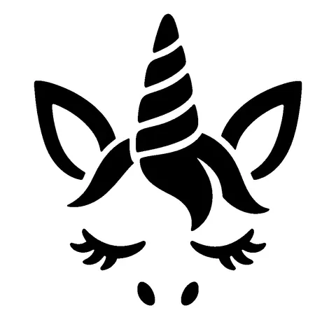 Cute Unicorn pumpkin stencil, free printable unicorn carving template