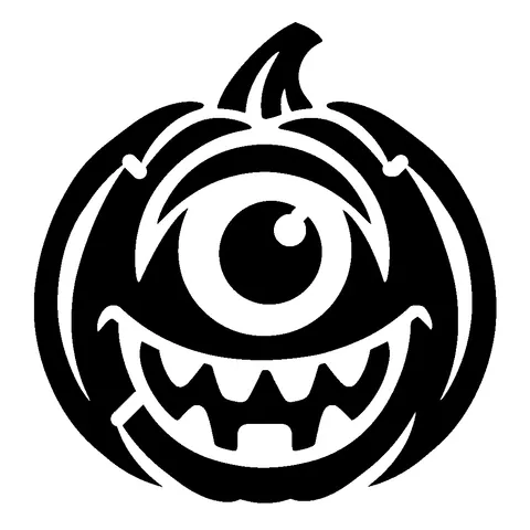 Cyclops Pumpkin Face pumpkin stencil, free printable pumpkin face carving template