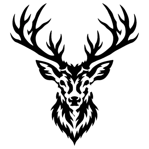 Deer Head pumpkin stencil, free printable animal carving template