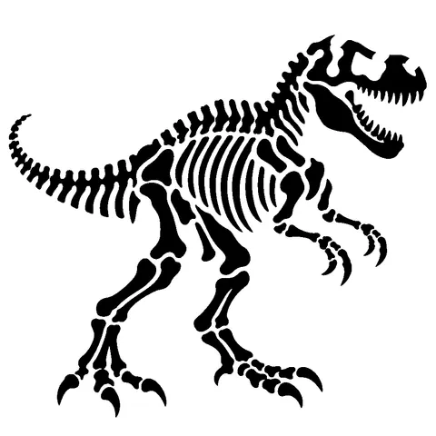 Dinosaur Skeleton pumpkin stencil, free printable dinosaur carving template