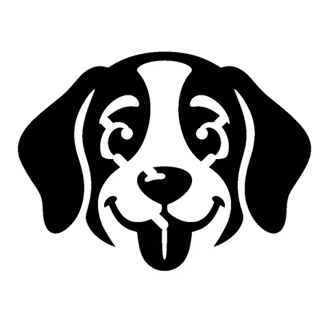 Dog Face pumpkin stencil, free printable dog carving template