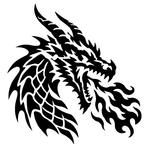 Dragon Head pumpkin stencil, free printable dragon carving template