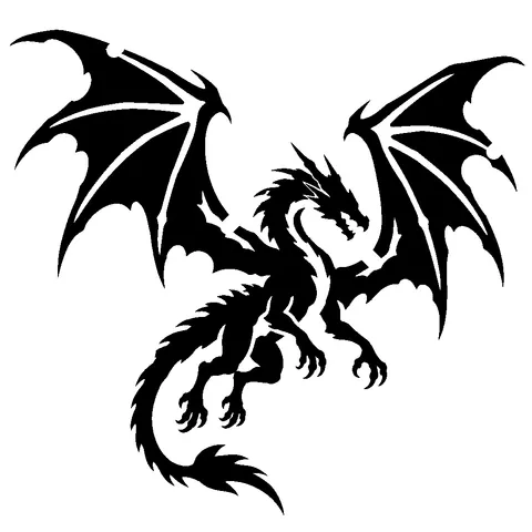 Flying Dragon pumpkin stencil, free printable dragon carving template