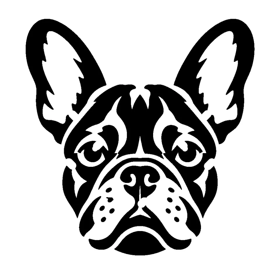 French Bulldog pumpkin stencil, printable black and white dog template