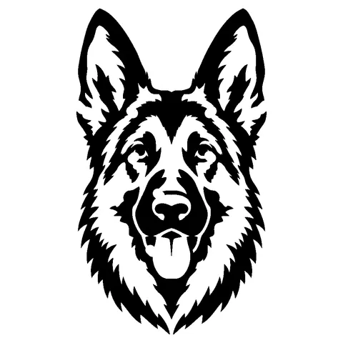 German Shepherd pumpkin stencil, free printable dog carving template