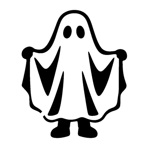 Bedsheet Ghost pumpkin stencil, free printable ghost carving template