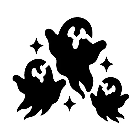Ghost Trio pumpkin stencil, free printable ghost carving template