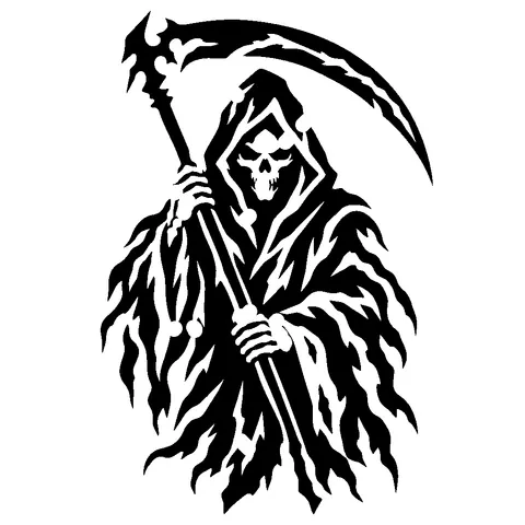 Grim Reaper pumpkin stencil, free printable grim reaper carving template