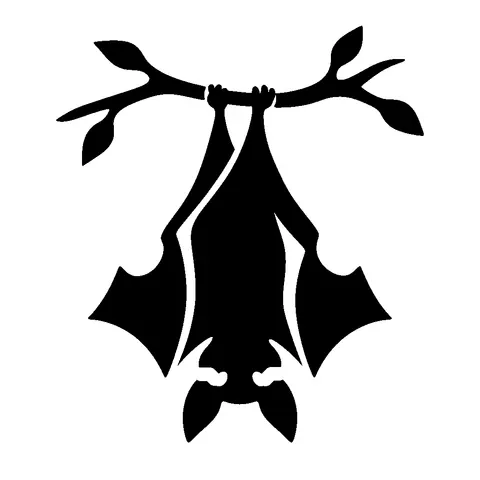Hanging Bat pumpkin stencil, free printable bat carving template