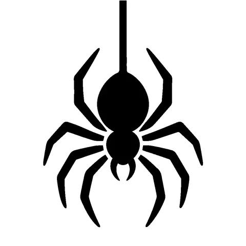 Hanging Spider pumpkin stencil, free printable spider carving template