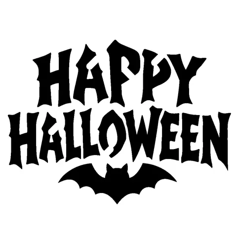 Happy Halloween pumpkin stencil, free printable words and letters carving template