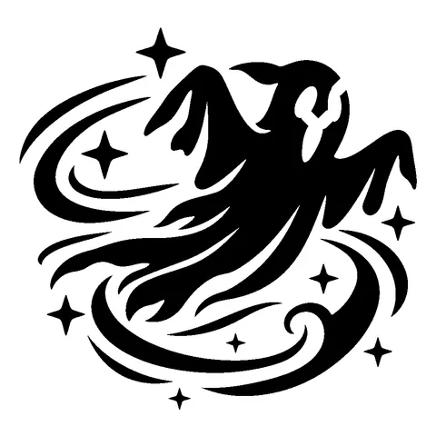 Swirling Ghost pumpkin stencil, free printable ghost carving template