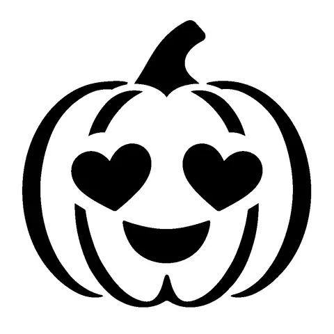 Heart Eyes Pumpkin Face pumpkin stencil, free printable pumpkin face carving template