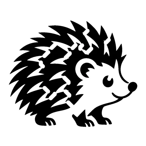 Hedgehog pumpkin stencil, free printable animal carving template