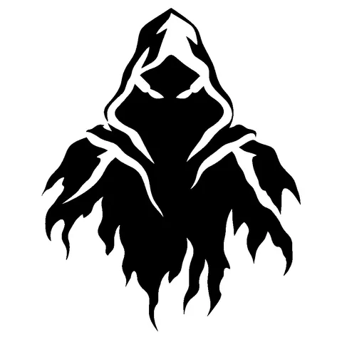 Hooded Figure pumpkin stencil, free printable scary carving template