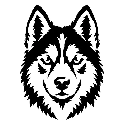 Husky pumpkin stencil, free printable dog carving template