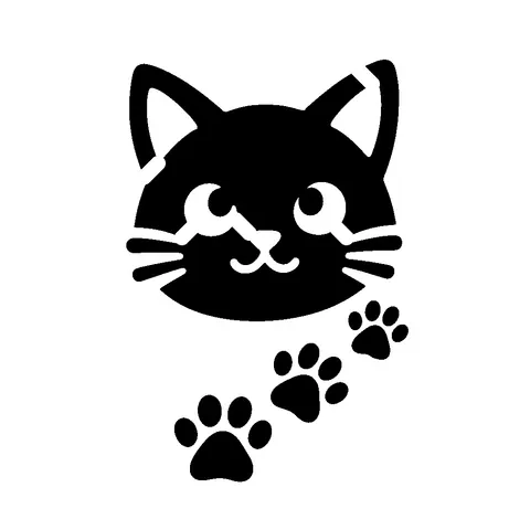 Kitten and Paw Prints pumpkin stencil, free printable cat carving template