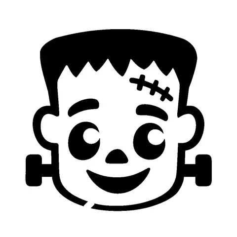 Cute Monster pumpkin stencil, free printable frankenstein carving template