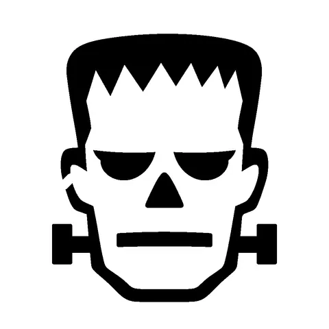 Easy Monster pumpkin stencil, free printable frankenstein carving template