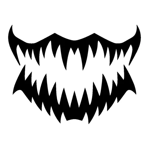 Monster Mouth pumpkin stencil, free printable scary carving template