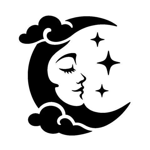 Moon Face pumpkin stencil, free printable moon carving template