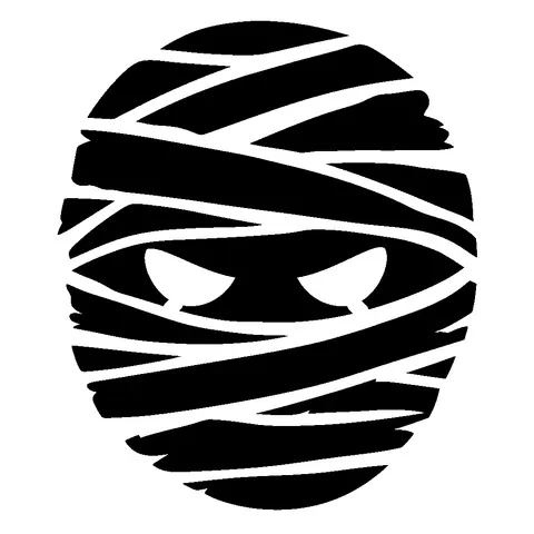Mummy Face pumpkin stencil, free printable scary carving template