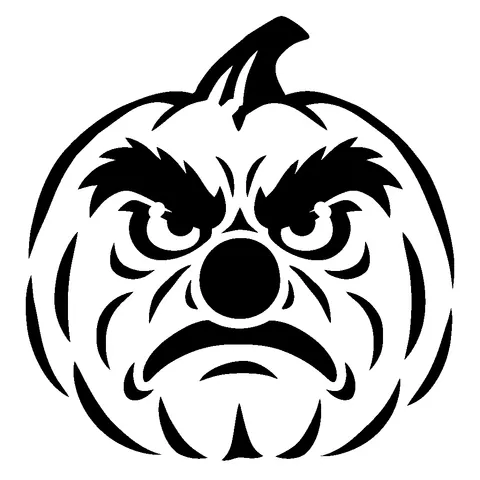 Grumpy Old Pumpkin Face pumpkin stencil, free printable pumpkin face carving template