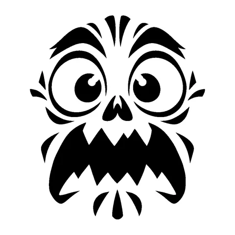 Screaming Face pumpkin stencil, free printable pumpkin face carving template