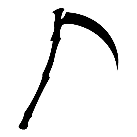 Scythe pumpkin stencil, free printable grim reaper carving template