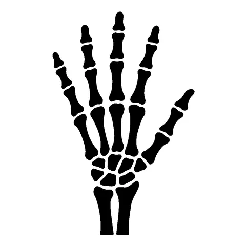 Skeleton Wave pumpkin stencil, free printable skull carving template