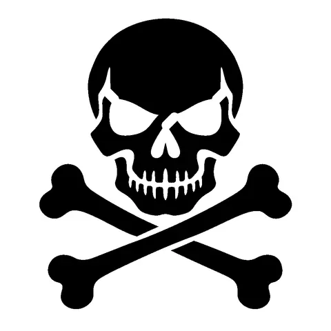 Skull and Crossbones pumpkin stencil, free printable skull carving template