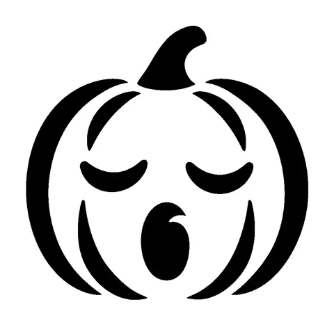 Sleepy Pumpkin Face pumpkin stencil, free printable pumpkin face carving template