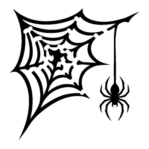 Spider Web pumpkin stencil, free printable spider carving template