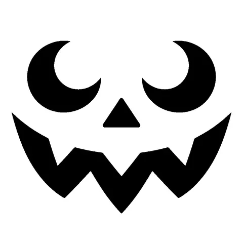 Toothy Grin Face pumpkin stencil, free printable pumpkin face carving template