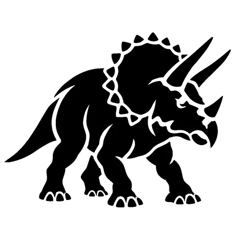 Triceratops pumpkin stencil, free printable dinosaur carving template