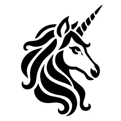 Unicorn Head pumpkin stencil, free printable unicorn carving template