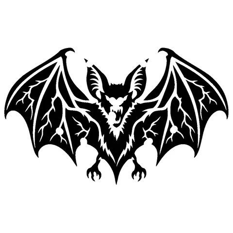 Vampire Bat pumpkin stencil, free printable bat carving template