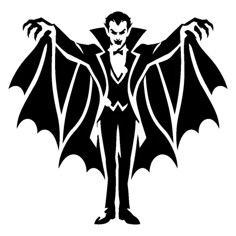 Vampire with Cape pumpkin stencil, free printable vampire carving template