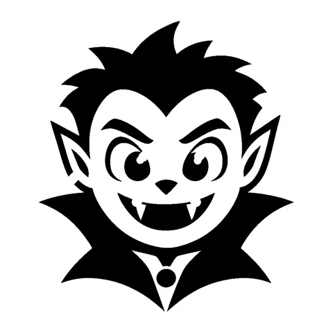 Vampire Face pumpkin stencil, free printable vampire carving template