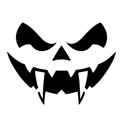 Fanged Pumpkin Face pumpkin stencil, free printable pumpkin face carving template